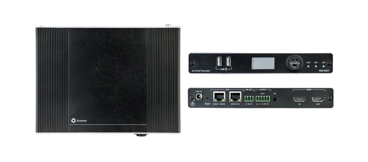 Kramer KDS-DEC7 High-performance, highly-scalable, AVoIP Decoder for 4K over 1G network (KDS-7) product image