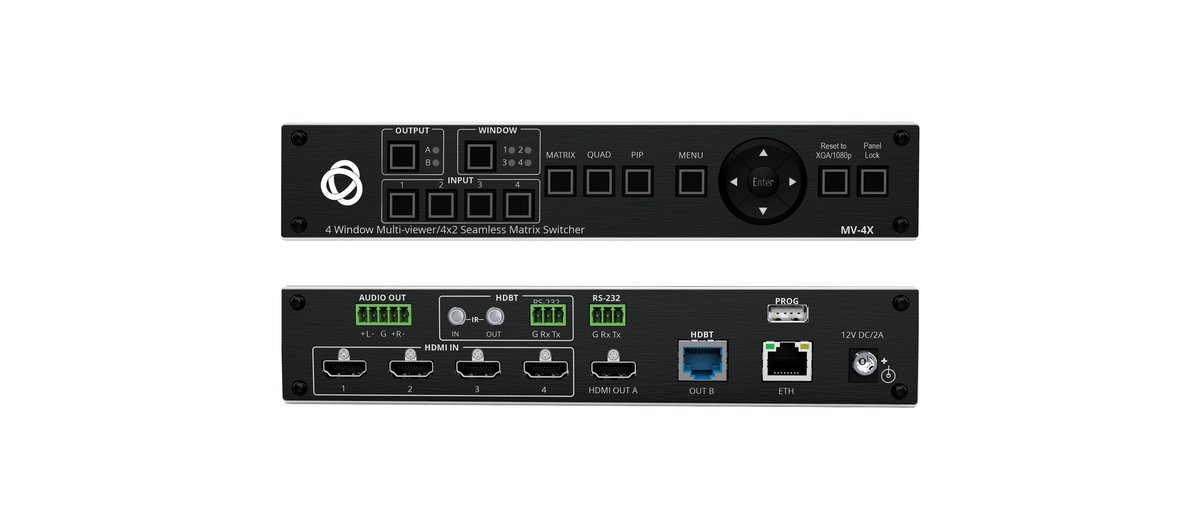 Kramer MV-4X 4-Window Multiviewer / 4x2 Seamless Matrix Switcher