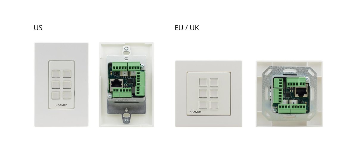 Kramer RC-306 6-Button PoE and I/O Control Keypad (EU, UK, US)