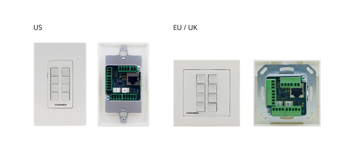 Kramer RC-308 8-Button PoE and I/O Control Keypad (EU, UK, US)