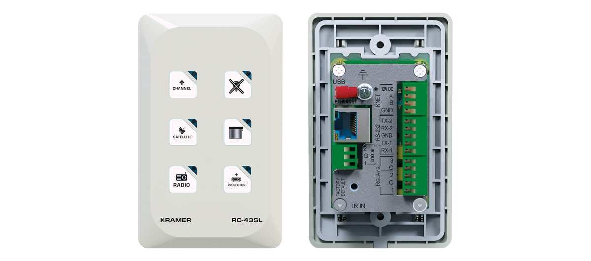 Kramer RC-43SL 6-Button Touch-Sensitive Ethernet Control Keypad (US)