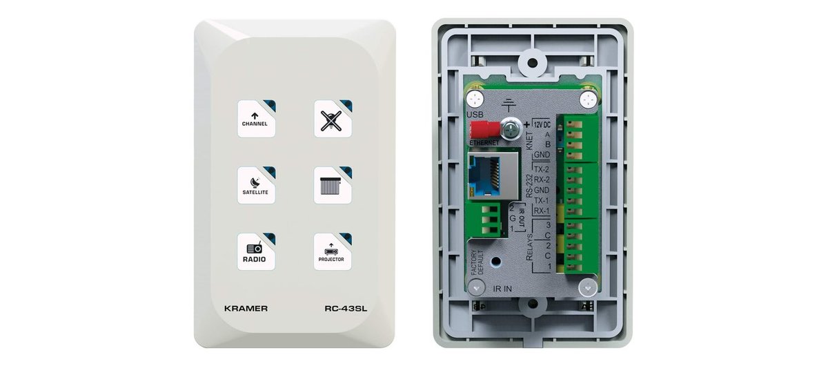 Kramer RC-43SL 6-Button Touch-Sensitive Ethernet Control Keypad (US) product image