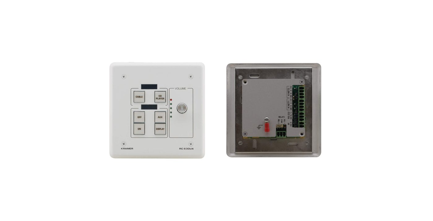 Kramer RC-63DLN 6-Button K-NET Control Keypad with Knob and Display (EU, UK, US) product image