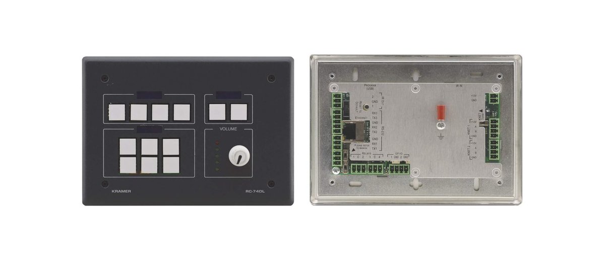 Kramer RC-74DL 12-Button Ethernet and K-NET Control Keypad with Knob and Displays (US) product image