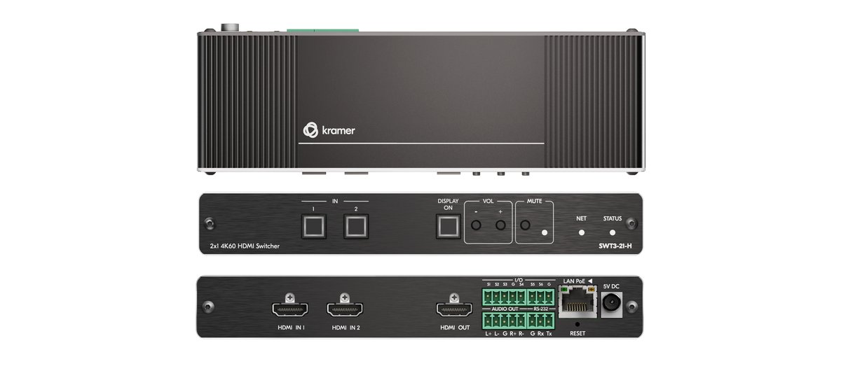 Kramer SWT3-21-H 2x1 4K60 HDMI Switcher