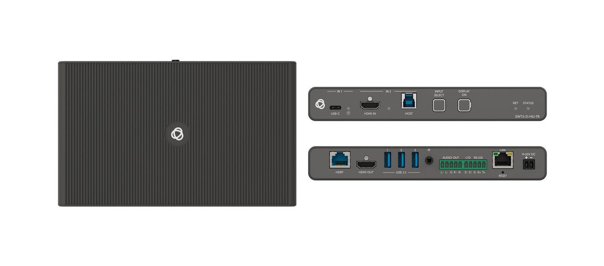 Kramer SWT3-21-HU-TR 2x1 4K60 USB-C/HDMI Switcher Extender product image