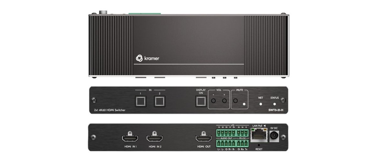 Kramer SWT3-21-H 2x1 4K60 HDMI Switcher product image