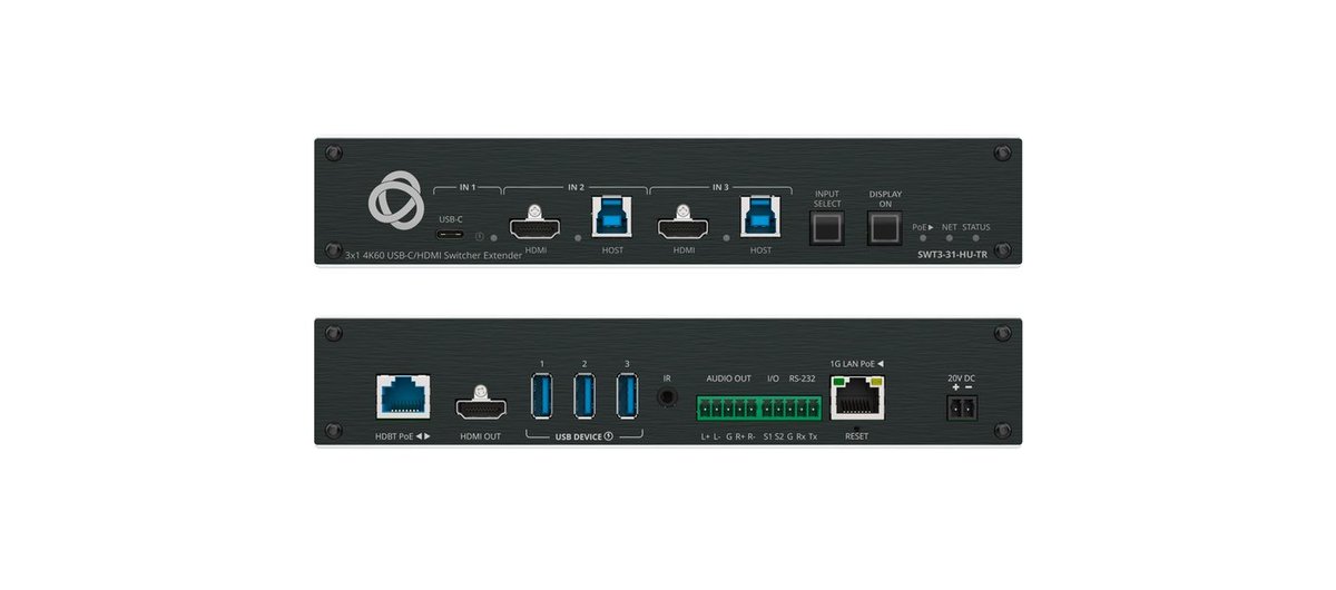 Kramer SWT3-31-HU-TR 3x1 4K60 USB-C/HDMI Switcher Extender product image