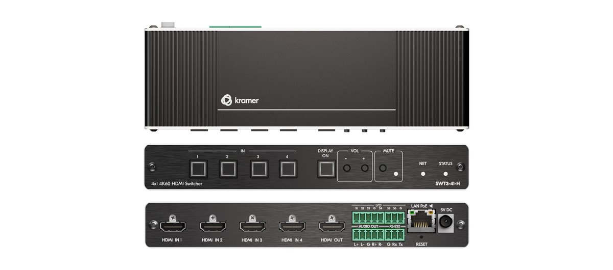 Kramer SWT3-41-H 4x1 4K60 HDMI Switcher