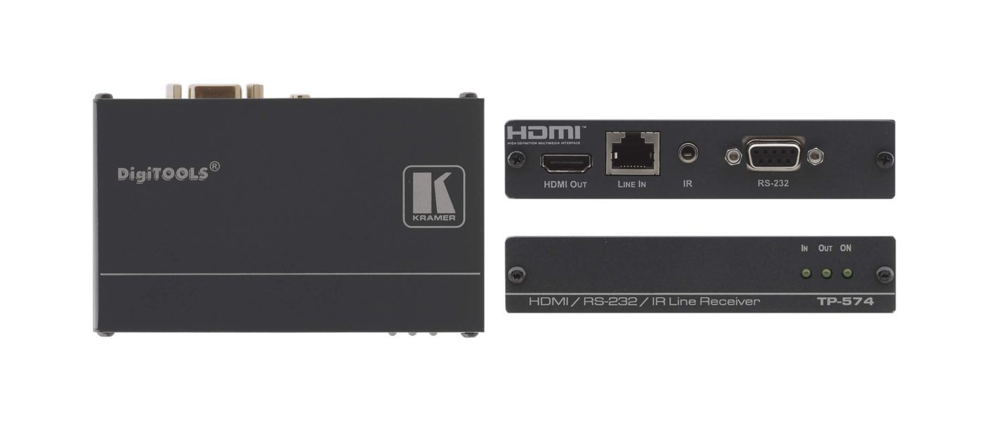 Kramer TP-574 HDMI, Bidirectional RS-232 & IR over Twisted Pair Receiver product image