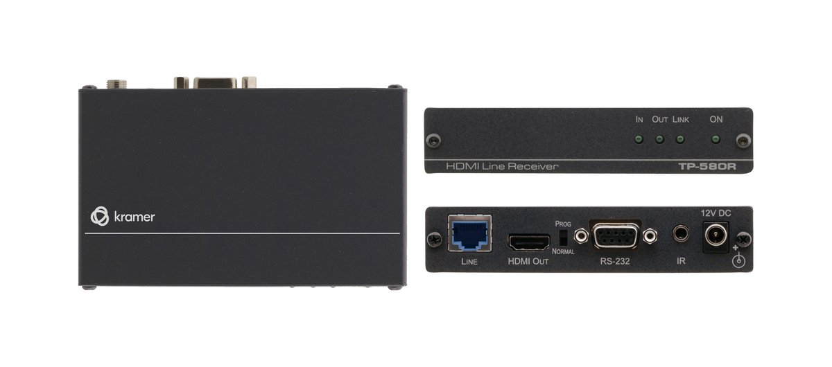 Kramer TP-580R 4K60 4:2:0 HDMI HDCP 2.2 Receiver with RS-232 & IR over Long-Reach HDBaseT