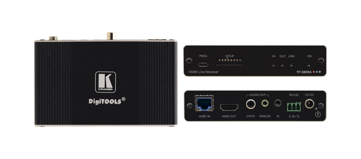 Kramer TP-580RA 4K60 4:2:0 HDMI Receiver with RS-232, IR & Stereo Audio De-embedding over Long-Reach HDBaseT
