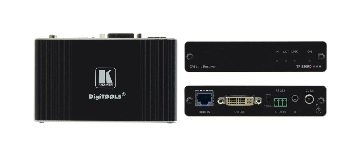 Kramer TP-580RD 4K60 4:2:0 DVI HDCP 2.2 Receiver with RS-232 & IR over Long-Reach HDBaseT