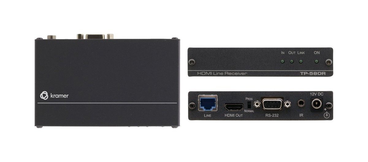 Kramer TP-580R 4K60 4:2:0 HDMI HDCP 2.2 Receiver with RS-232 & IR over Long-Reach HDBaseT product image