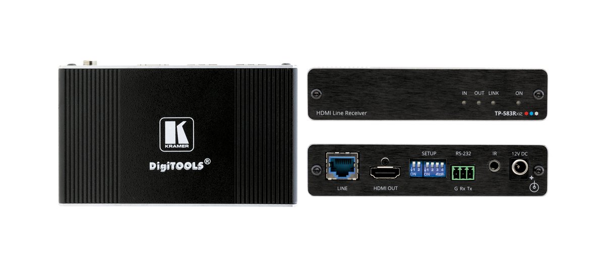 Kramer TP-583Rxr 4K HDR HDMI Receiver with RS-232 & IR over Extended-Reach HDBaseT product image