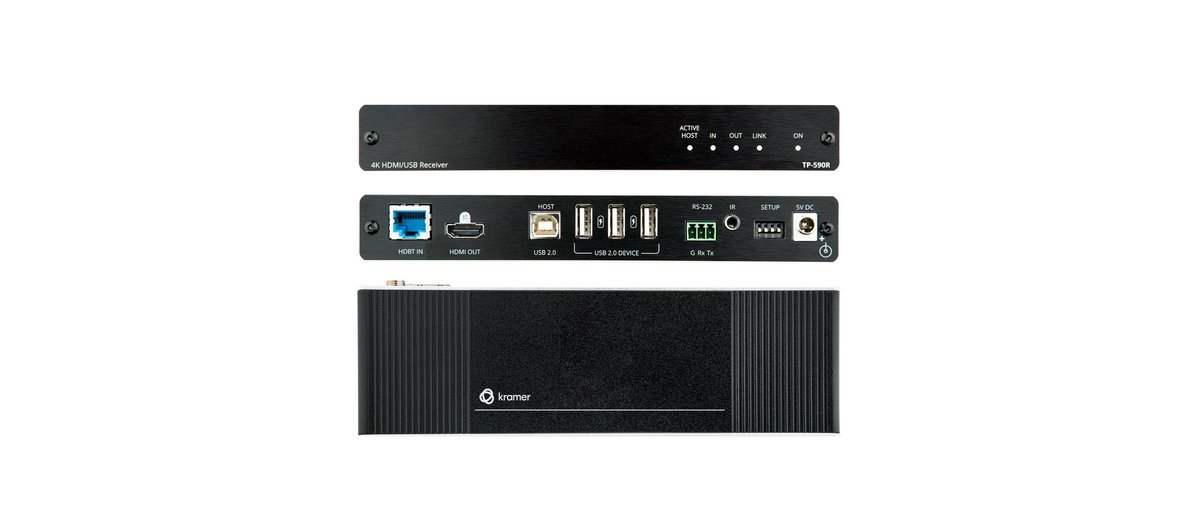 Kramer TP-590R 4K60 4:2:0 HDMI Receiver with USB, RS-232, & IR over Long-Reach HDBaseT 2.0 product image