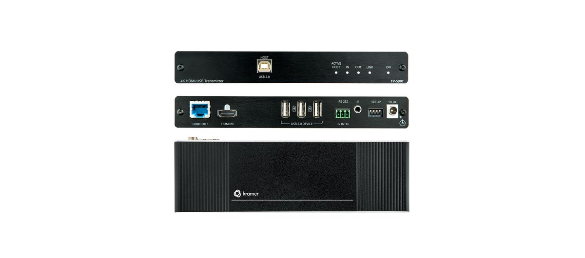 Kramer TP-590T 4K60 4:2:0 HDMI Transmitter with USB, RS-232, & IR over Long-Reach HDBaseT 2.0