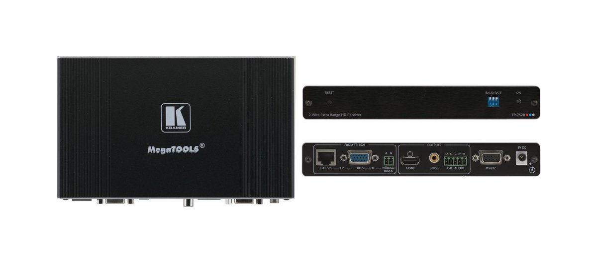 Kramer TP-752R HDMI Ultra-reach Receiver with RS-232 & Loop, over Any 2-wire Cable (576)
