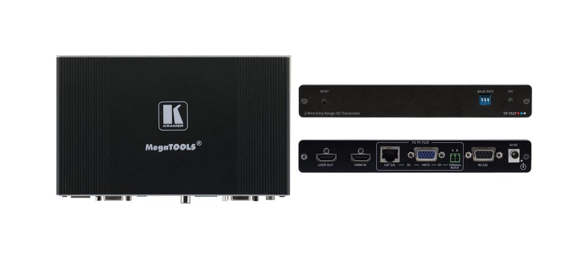 Kramer TP-752T HDMI Ultra-Reach Transmitter with RS-232 & Loop, over Any 2-Wire Cable (575) product image