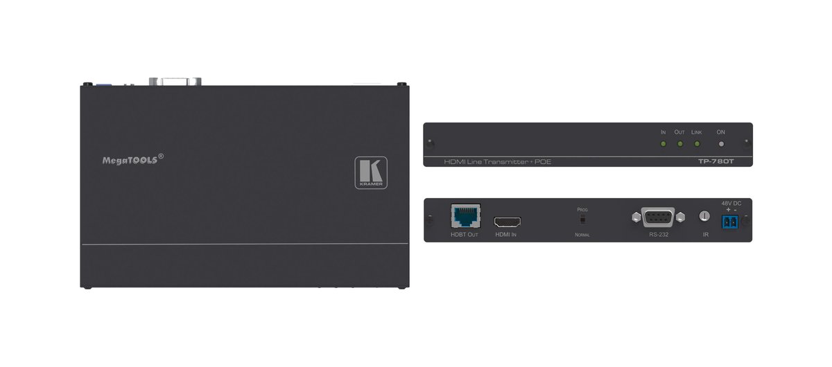 Kramer TP-780T 4K60 4:2:0 HDMI HDCP 2.2 PoE Transmitter with RS-232 & IR over Long-Reach HDBaseT