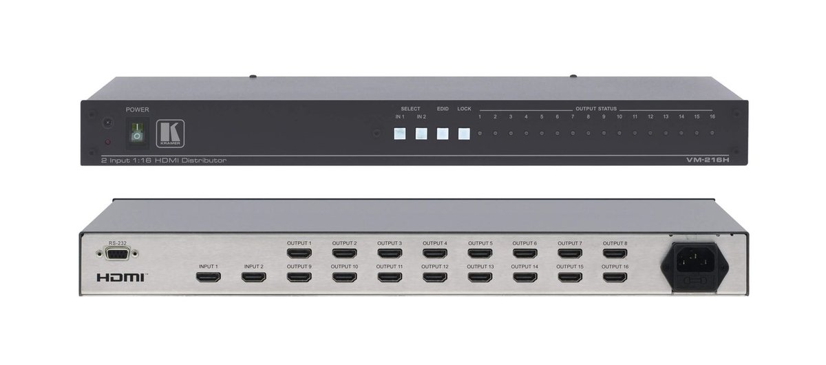 Kramer VM-216H 2x1:16 HDMI Switchable DA - view 2