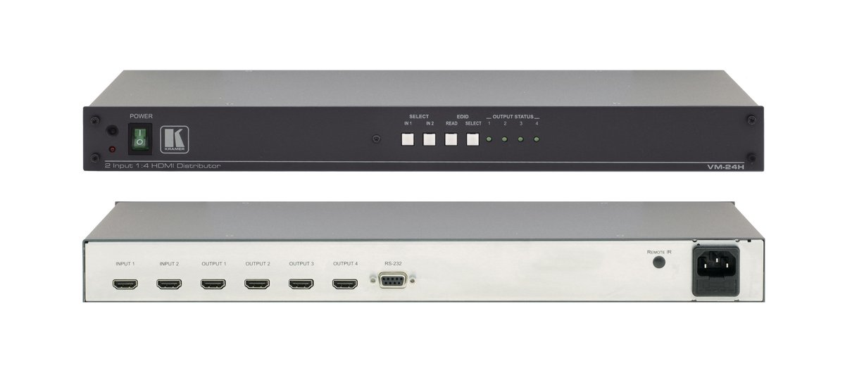 Kramer VM-24H 2x1:4 HDMI Switchable DA