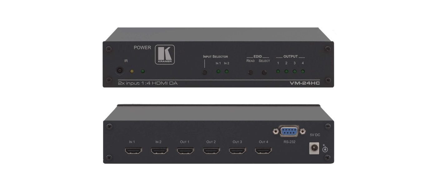 Kramer VM-24HC 2x1:4 Compact HDMI Switchable DA product image