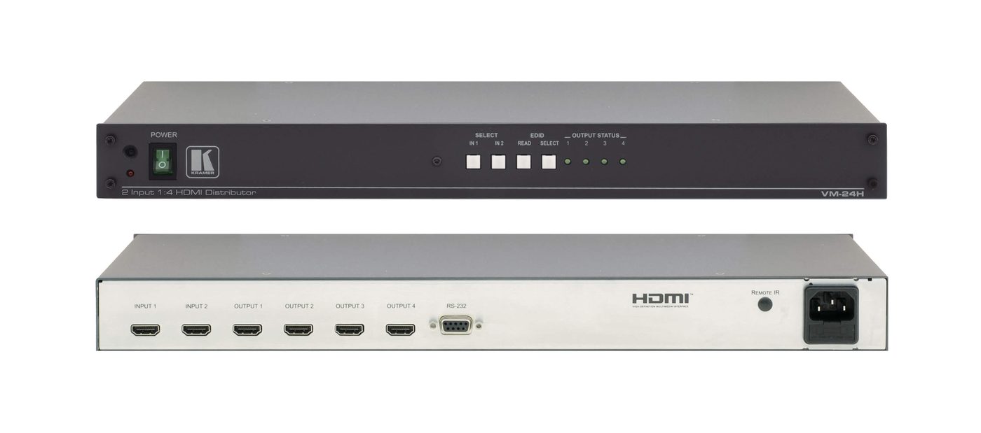 Kramer VM-24H 2x1:4 HDMI Switchable DA - view 2