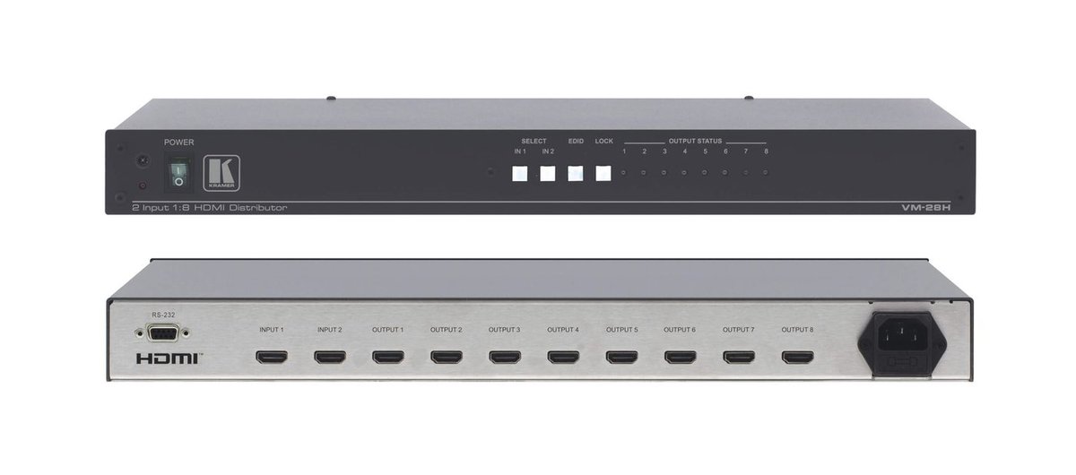 Kramer VM-28H 2x1:8 HDMI Switchable DA - view 2