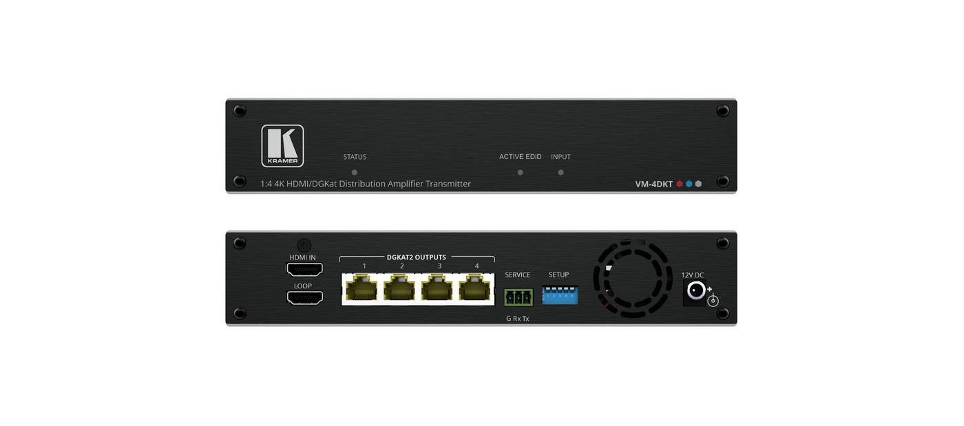 Kramer VM-4DKT 1:4 4K60 4:4:4 HDMI to Long-Reach DGKat 2.0 DA - view 2