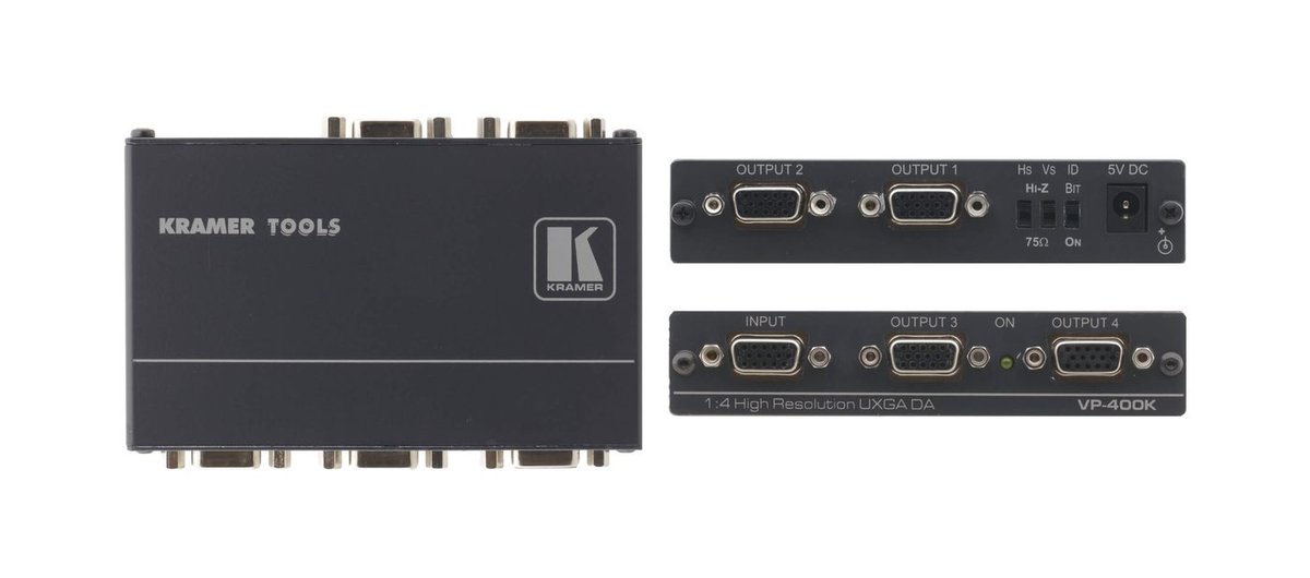 Kramer VP-400K 1:4 Computer Graphics Video Distribution Amplifier product image