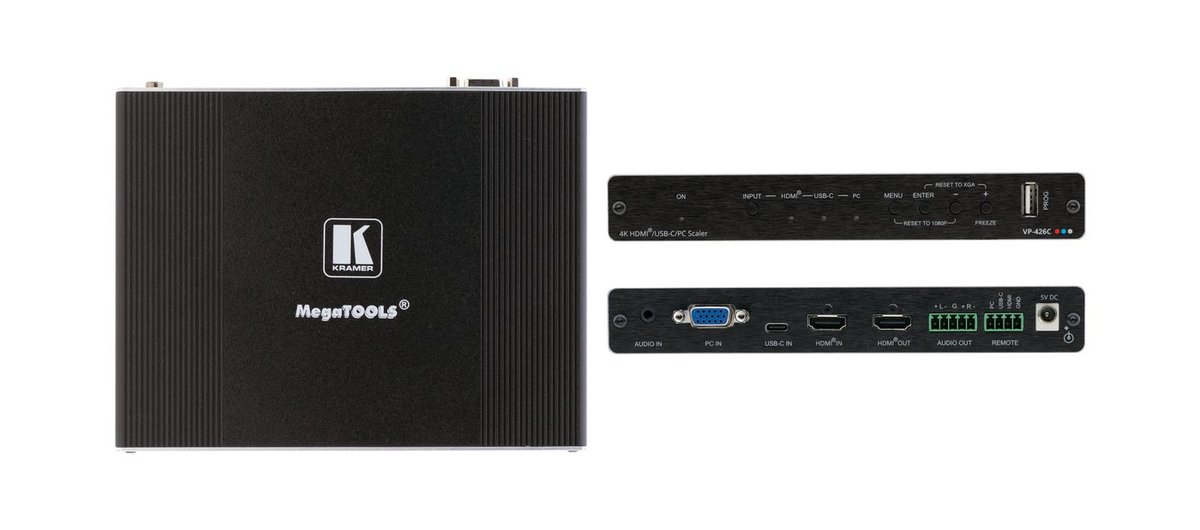 Kramer VP-426C 18G 4K HDR HDMI ProScale Digital Scaler with HDMI, USB-C and VGA Inputs product image