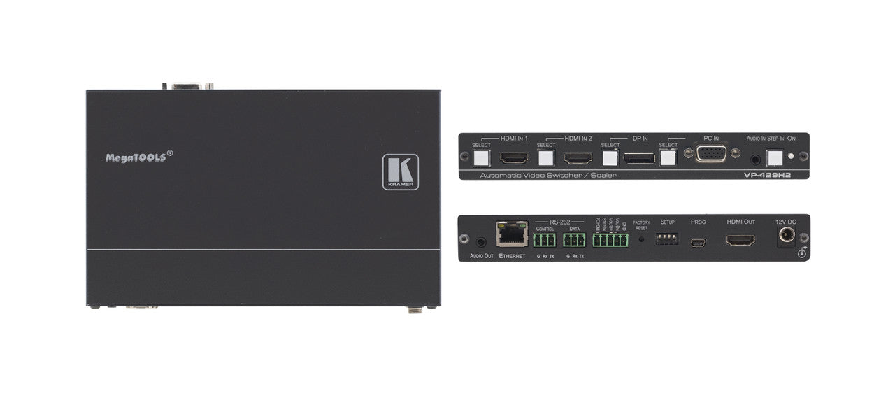 Kramer VP-429H2 4K60 4:4:4 HDMI, DisplayPort & VGA Scaler/Switcher Tool