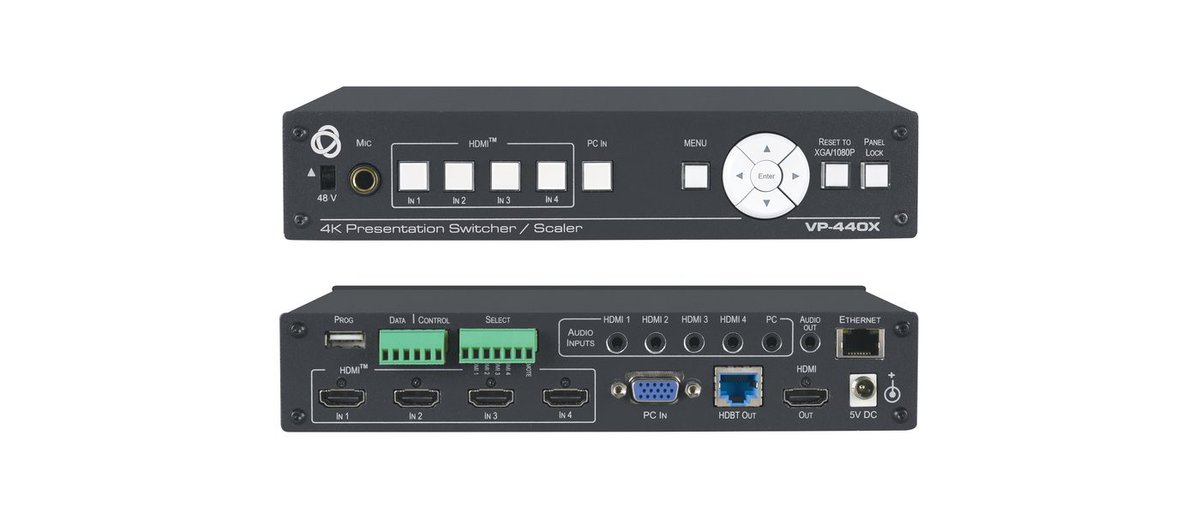 Kramer VP-440X 18G 4K Presentation Switcher/Scaler with HDBaseT & HDMI Simultaneous Outputs product image