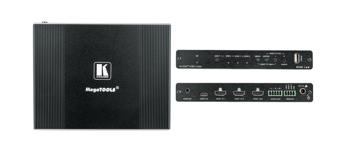 Kramer VP-451 18G 4K HDR HDMI ProScale Digital Scaler with HDMI and USB-C Inputs - view 2