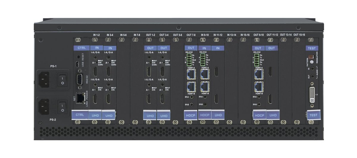 Kramer VS-1616DN-EM 2x2 to 16x16 Modular 4K60 4:2:0 Multi-Format Managed Digital Matrix Switcher