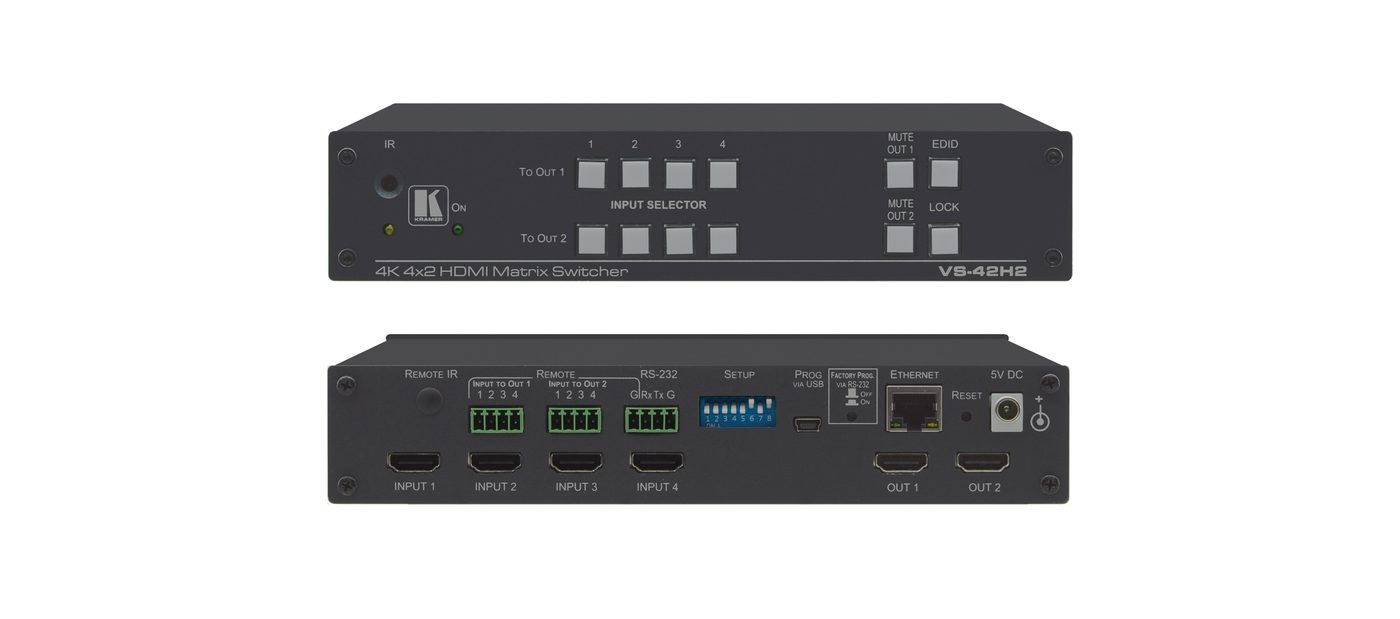 Kramer VS-42H2 4x2 4K HDR HDMI HDCP 2.2 Matrix Switcher product image