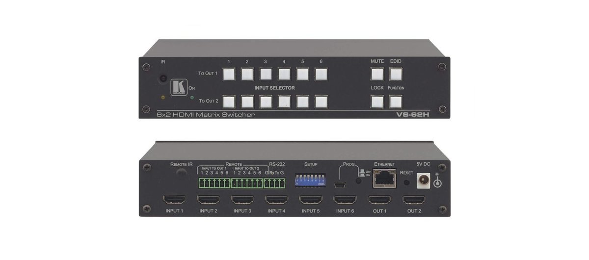 Kramer VS-62H 6x2 4K60 4:2:0 HDMI Automatic Matrix Switcher product image