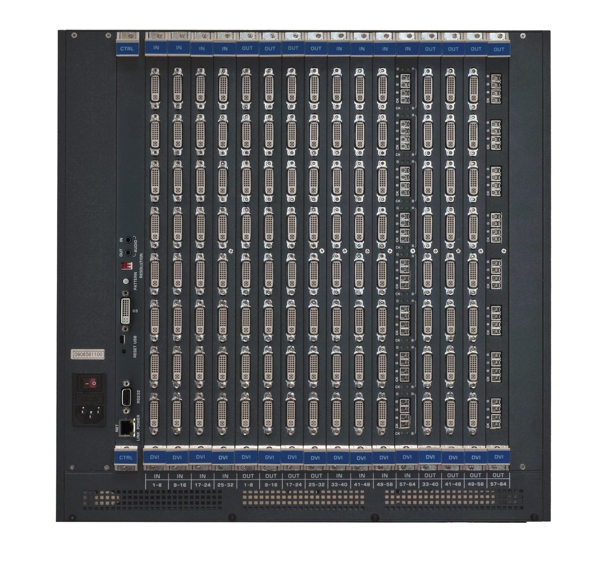 Kramer VS-6464DN-EM 8x8 to 64x64 Modular Multi-Format Managed Digital Matrix Switcher product image