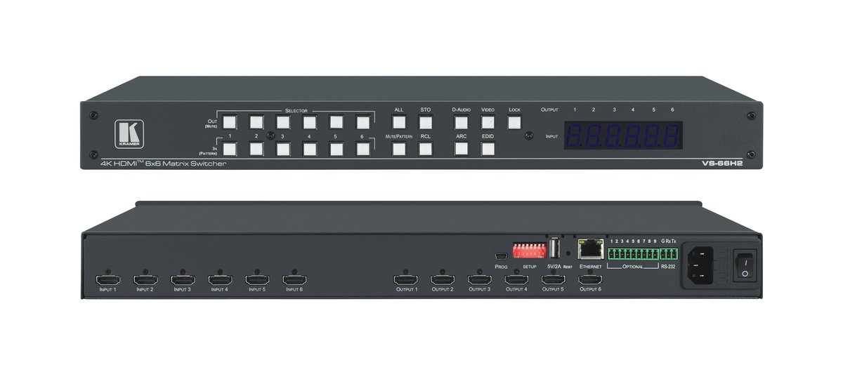 Kramer VS-66H2 6x6 4K60 HDMI Matrix