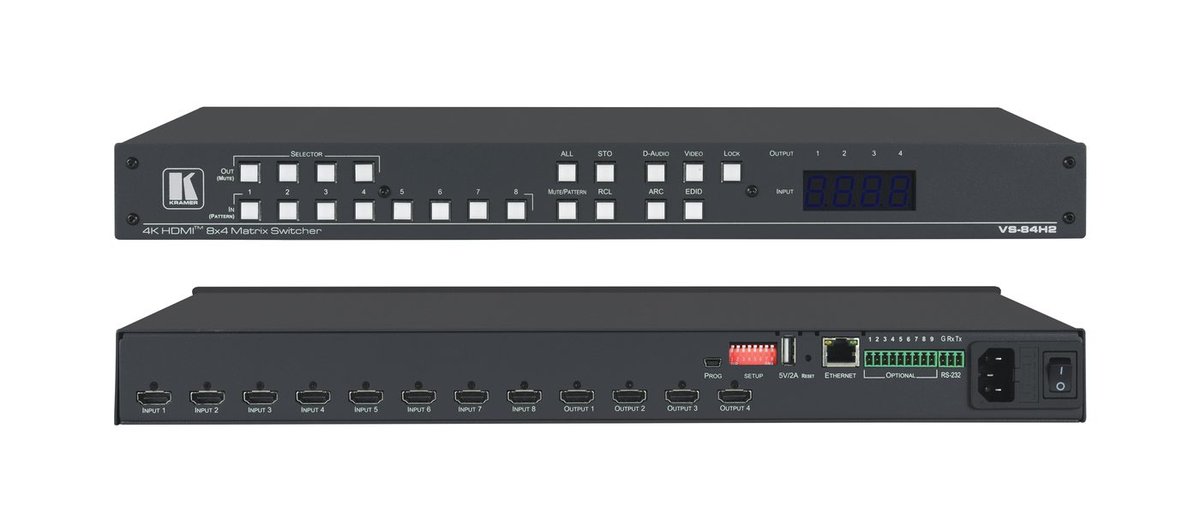 Kramer VS-84H2 8x4 4K60 HDMI Matrix product image