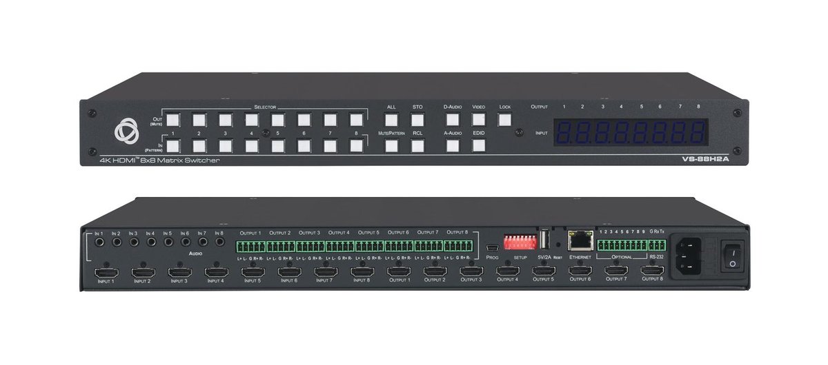 Kramer VS-88H2A 8x8 4K60 HDMI Matrix with Audio Breakaway Routing product image