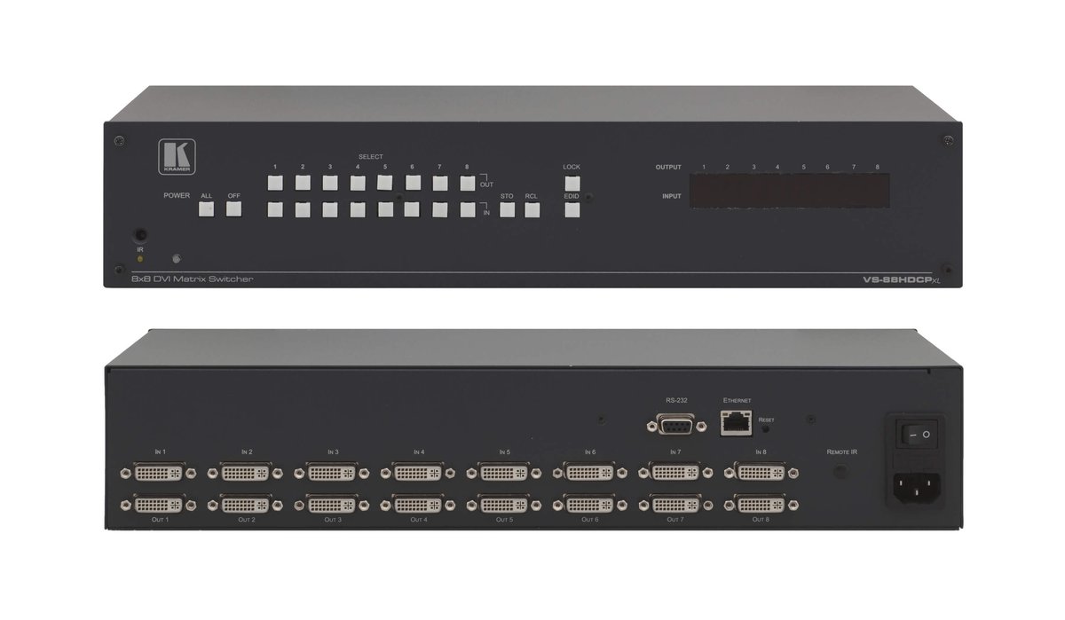 Kramer VS-88HDCPxl 8x8 DVI (HDCP) Matrix Switcher