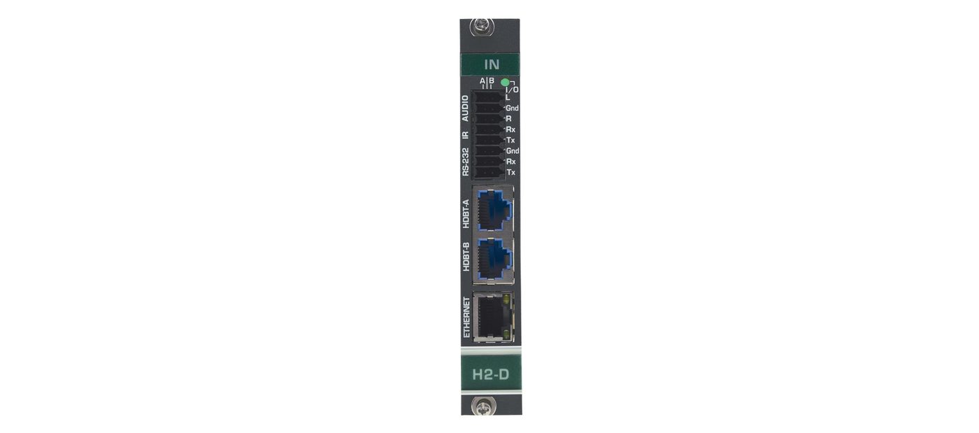 Kramer DTAXRD2-IN2-F34 2-Channel 4K HDR HDMI over HDBaseT 2.0 DSC Input Card with Analog Audio product image