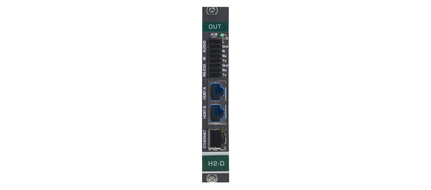 Kramer DTAXRD2-OUT2-F34 2-Channel 4K HDR HDMI over HDBaseT 2.0 DSC Output Card with Analog Audio product image