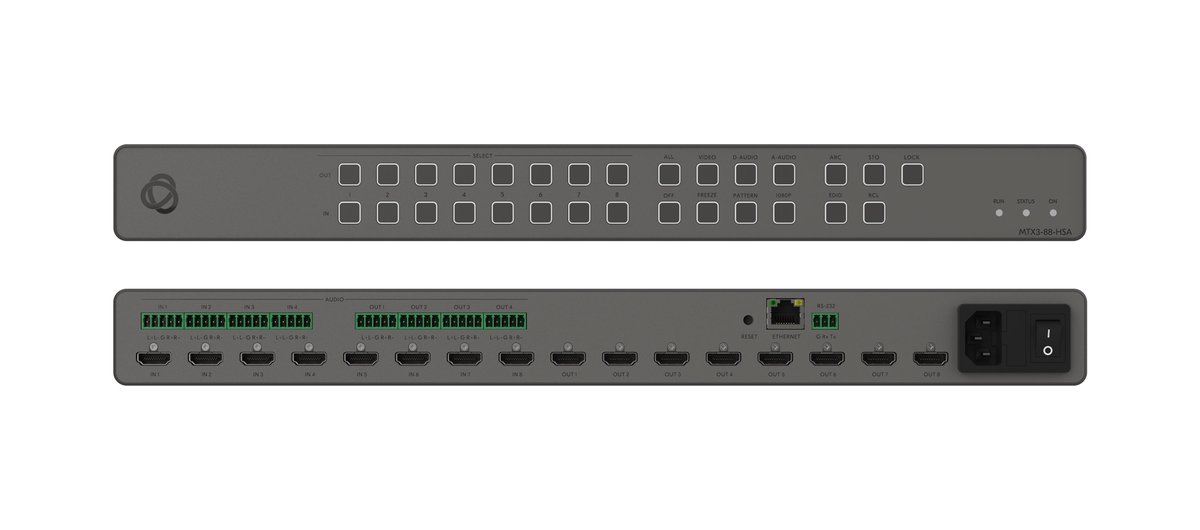 Kramer MTX3-88-HSA 8x8 Scaler-Based HDMI + Audio Matrix Switcher