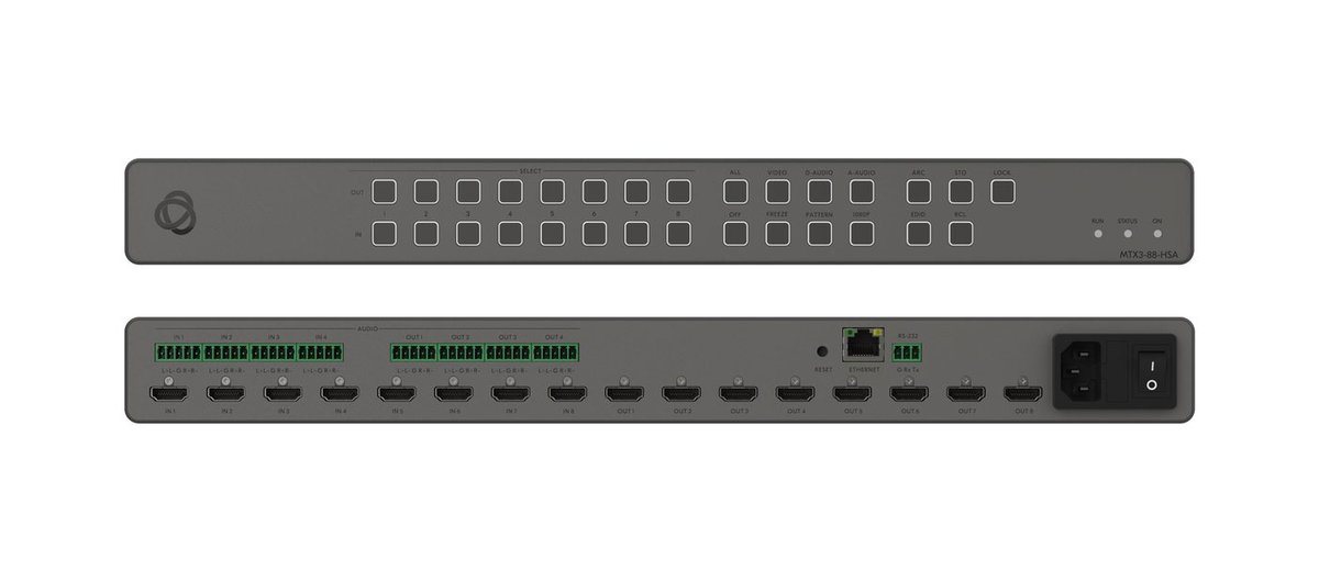Kramer MTX3-88-HSA 8x8 Scaler-Based HDMI + Audio Matrix Switcher product image