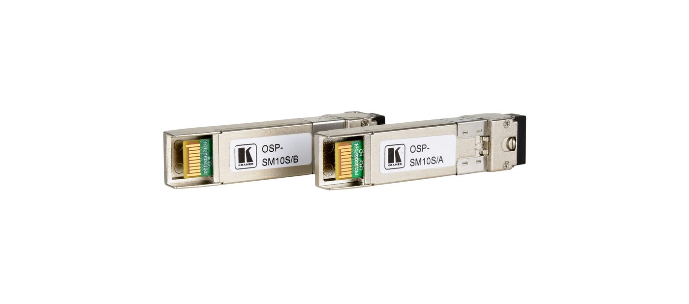 Kramer OSP-SM10S Optical SFP+ Transceiver Pair over 10G 1270/1330nm Simplex SM Fiber product image