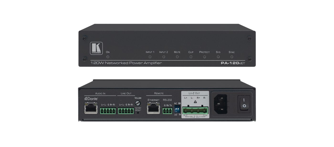 Kramer PA-120NET 120W Networked Power Amplifier product image