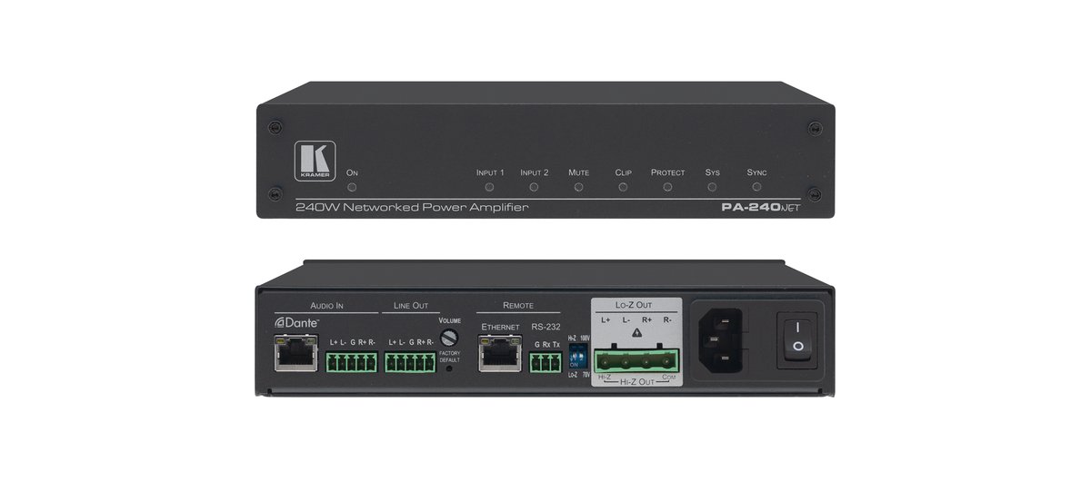 Kramer PA-240NET 240W Networked Power Amplifier